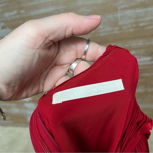 Jason Wu Collection Red Midi Dress Cocktail Event Red Carpet Formal Womens XS - Picture 6 of 6